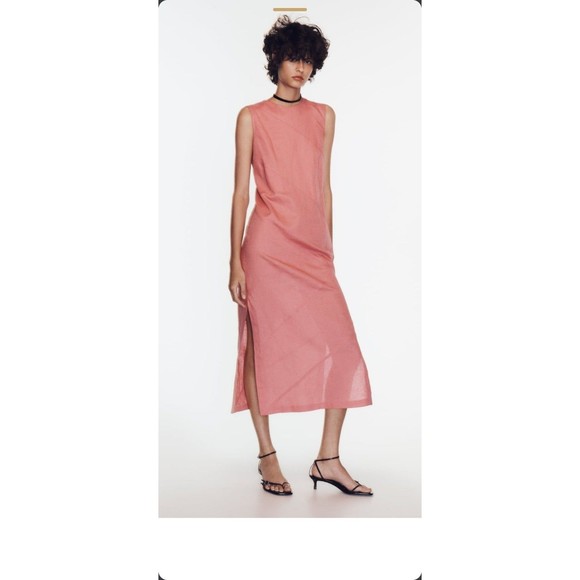 Zara Linen Midi Dress Carousell Zara Striped Bodycon Dress Carousell Zara  Linen Dress